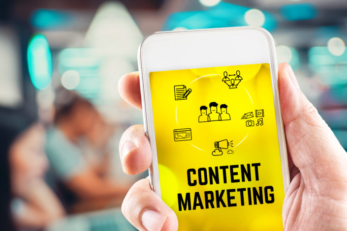 Content Marketing1 Mobile Phone with words Content Marketing